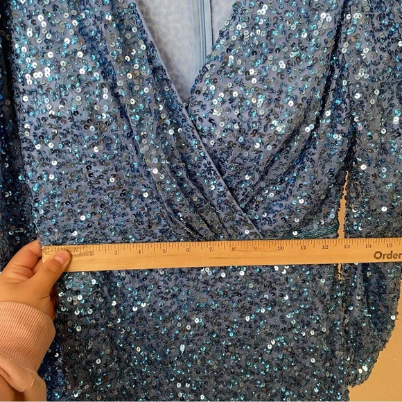 Mac Duggal blue sequin gown dress size‎ 2new without tags - Picture 12 of 16